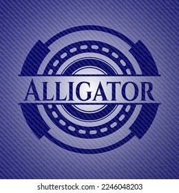emblema del lagarto con textura de jean. Ilustración vectorial. Detallado. 
