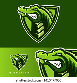 Alligator esport gaming mascot logo template, suitable for your team, business, and personal branding