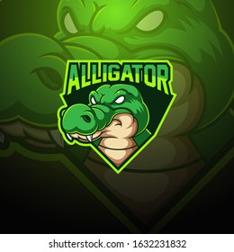 Alligator esport mascot logo design