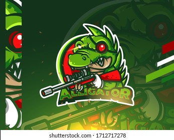 alligator esport mascot logo design