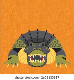 alligator face with large teeth