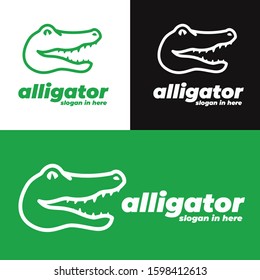 Alligator Face Logo Icon Design Vector 