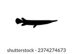 Alligator Fish Silhouette, can use for Art Illustration Logo Gram, Pictogram, Website, or Graphic Design Element. Vector Illustration