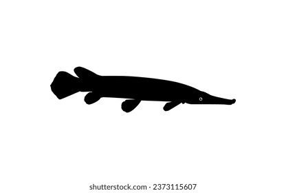 Alligator Fish Silhouette, can use for Art Illustration Logo Gram, Pictogram, Website, or Graphic Design Element. Vector Illustration