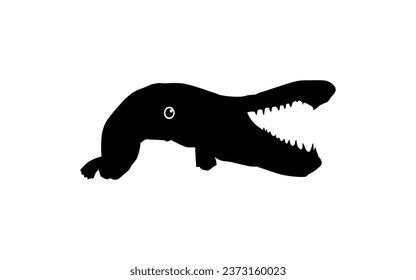 Alligator Fish Silhouette, can use for Art Illustration Logo Gram, Pictogram, Website, or Graphic Design Element. Vector Illustration