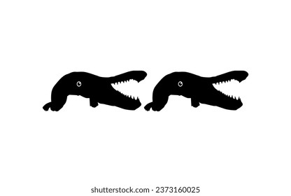 Alligator Fish Silhouette, can use for Art Illustration Logo Gram, Pictogram, Website, or Graphic Design Element. Vector Illustration