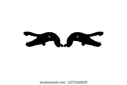 Alligator Fish Silhouette, can use for Art Illustration Logo Gram, Pictogram, Website, or Graphic Design Element. Vector Illustration