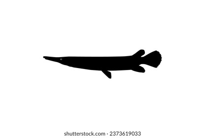 Alligator Fish Silhouette, can use for Art Illustration Logo Gram, Pictogram, Website, or Graphic Design Element. Vector Illustration