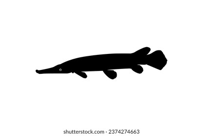 Alligator Fish Silhouette, can use for Art Illustration Logo Gram, Pictogram, Website, or Graphic Design Element. Vector Illustration