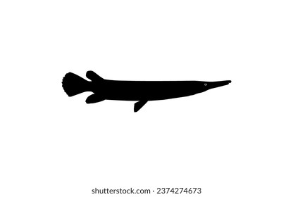 El Alligator Fish Silhouette, puede utilizarse para el Gram, Pictograma, Sitio Web o Elemento de Diseño Gráfico de Logotipos de Ilustración Artística. Ilustración vectorial