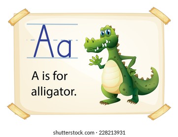 Alligator flashcard poster with letters