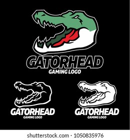 Alligator Gator Head Gaming Logo Template With Mark And Insignia