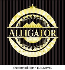 Alligator gold shiny badge