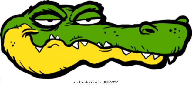 Alligator head cartoon vector illustration