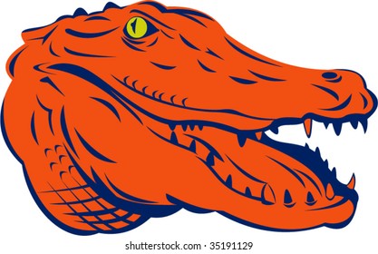 Alligator head mascot isolated on white background