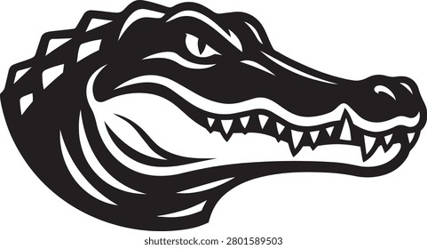 Alligator head profile portrait vector graphic design element