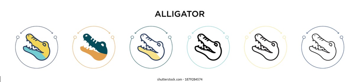 Icono del lagarto en el estilo relleno, delgado, contorno y trazo. Ilustración vectorial de dos iconos vectoriales coloreados y negros se puede utilizar para móviles, ui, web