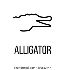 Alligator Icon Or Logo In Modern Line Style. High Quality Black Outline Pictogram For Web Site Design And Mobile Apps. Vector Illustration On A White Background. 