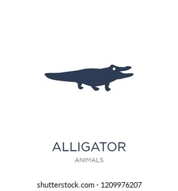 alligator icon. Trendy flat vector alligator icon on white background from animals collection, vector illustration can be use for web and mobile, eps10