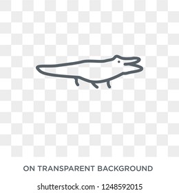 alligator icon. Trendy flat vector alligator icon on transparent background from animals collection. High quality filled alligator symbol use for web and mobile
