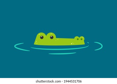 Alligator inside the water. Isolated Vector Illustration