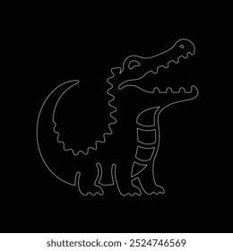 Alligator isolated on white background, Crocodile silhouette vector design, Alligator Black vector silhouette illustration