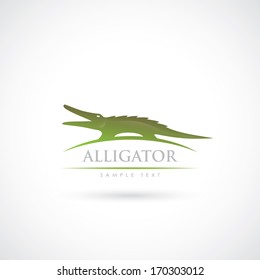 Alligator label - vector illustration