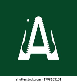 Alligator letter A negative logo