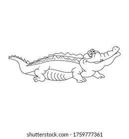 Alligator line art  continuous line drawing  line art vector logo design  illustration  hand made icon sketch