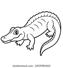 Alligator line art design ,graphic resource