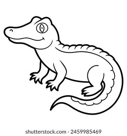 Alligator line art design ,graphic resource