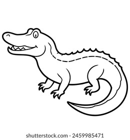 Alligator line art design ,graphic resource