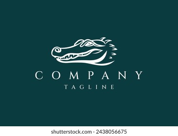 Alligator logo design vector icon flat illustration
