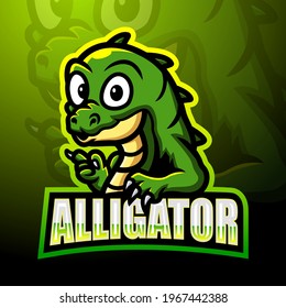 Alligator mascot esport logo design