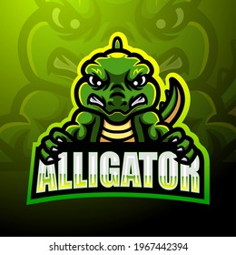 Alligator mascot esport logo design