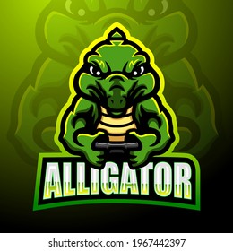 Alligator mascot esport logo design