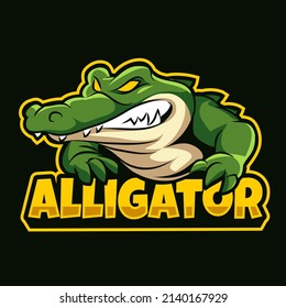 alligator , mascot esports logo vector illustration for gaming and streamer