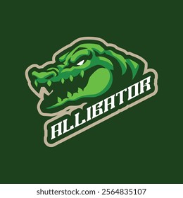 Alligator mascot logo design with modern illustration concept style for badge, emblem and t shirt printing. Alligator head illustration for sport and esport team.