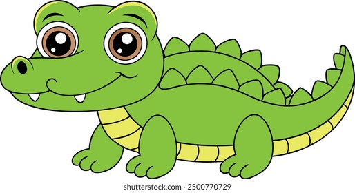Alligator on White Background Vector