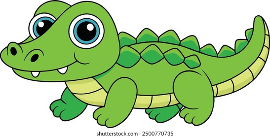 Alligator on White Background Vector