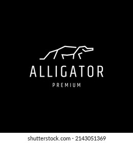 Alligator Outline Logo Icon Design Template