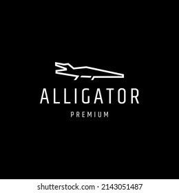 Alligator Outline Logo Icon Design Template