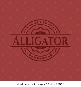 Alligator red emblem. Retro