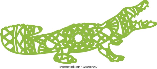 Alligator shape mandala vector file