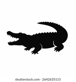 Alligator Silhouette Reptile Dangerous Animal Predator