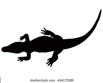 Alligator silhouette, vector illustration.