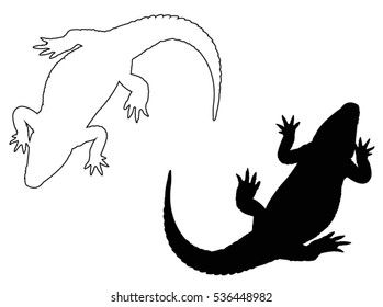 Alligator silhouette, vector illustration