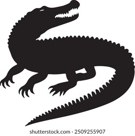 Alligator Silhouette Vector Illustration Image