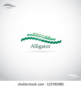 Alligator skin label - vector illustration