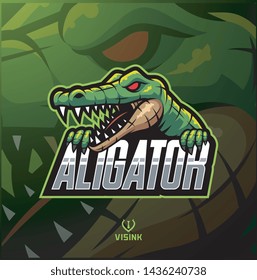 Alligator sport mascot logo design